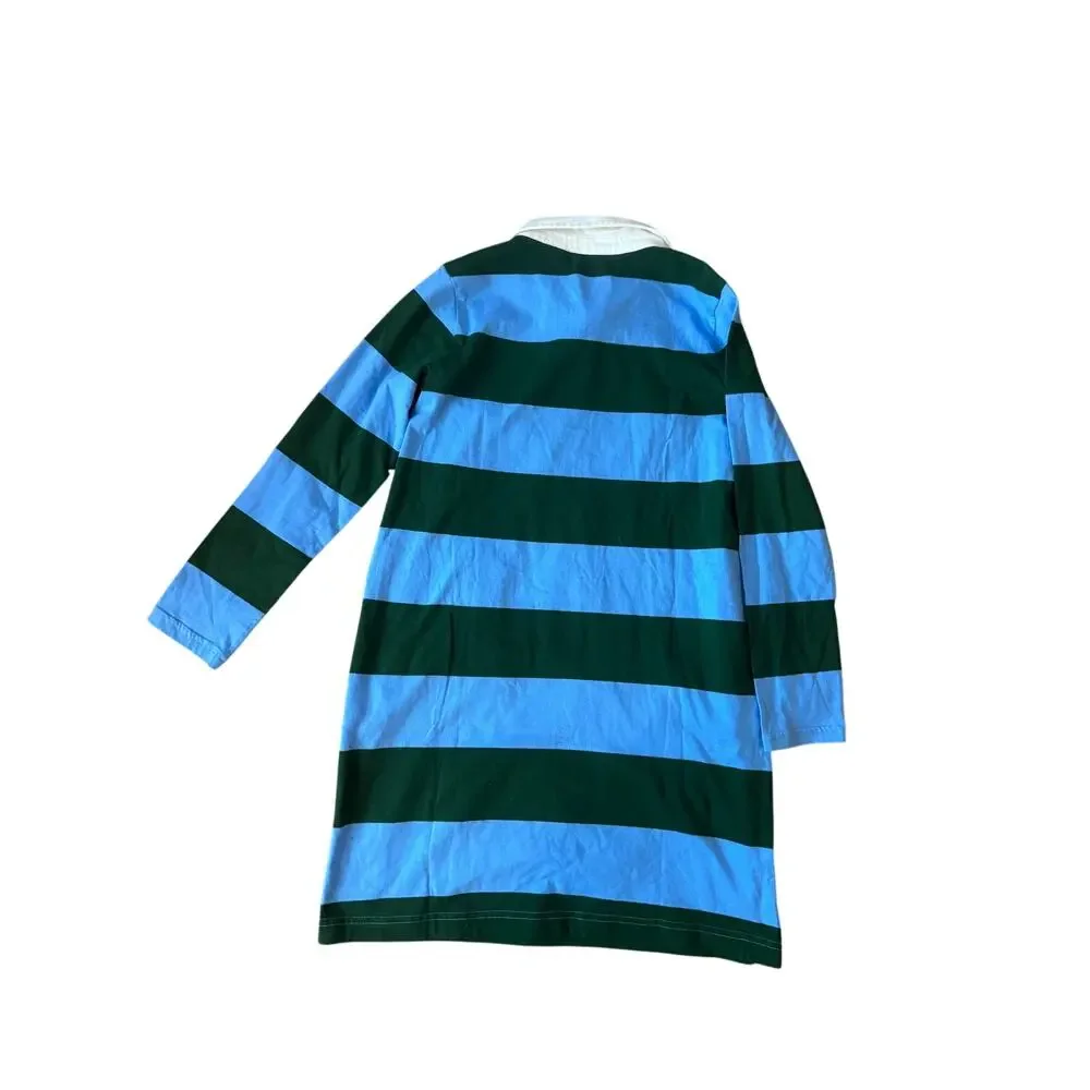 NWT Primary | Green + Blue Striped Long Sleeve Rugby Dress | Size 12